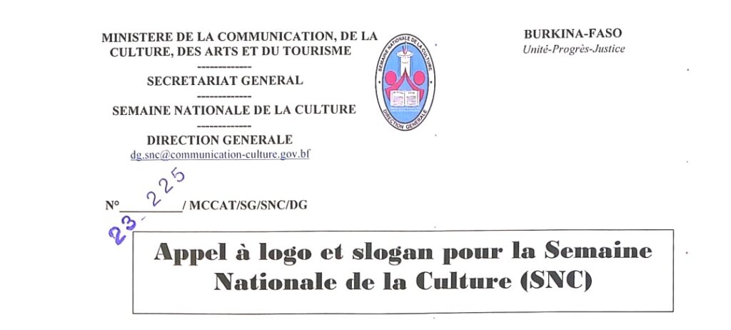 Appel à logo et slogan pour la Semaine Nationale de la Culture